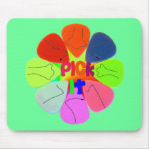 "Pick It" Guitar Picks with Noses mousepads by nuclearswan "Pick It" Guitar Picks with Noses mousepads