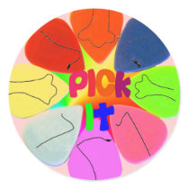 "Pick It" Guitar Picks with Noses stickers by nuclearswan "Pick It" Guitar Picks with Noses stickers