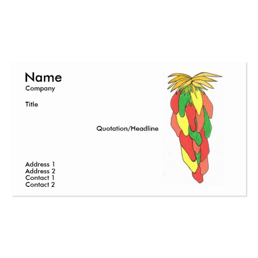 Pick of the Peppers Business Card Template (front side)
