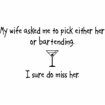 Pick Wife or Bartending photo sculptures