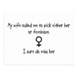 Pick Wife or Feminism Postcards