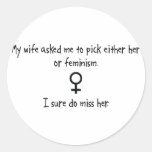 Pick Wife or Feminism Stickers
