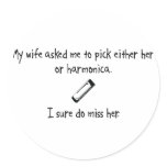 Pick Wife or Harmonica Sticker