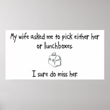 Pick Wife or Lunchboxes Poster