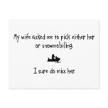 Pick Wife or Snowmobiling Post Cards