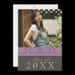 Pick YOUR Color Damask 5x7 Graduation Announcement
