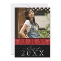 Pick YOUR Color Damask 5x7 Graduation Announcement