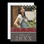 Pick YOUR Color Damask 5x7 Graduation Announcement