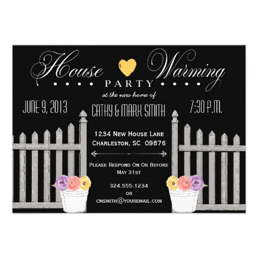 Picket Fence HouseWarming Party Invitation