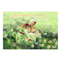 PICKING DAISIES by SHARON SHARPE posters
