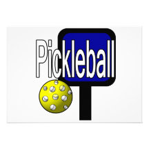 Pickle and ball graphic with paddle and ball invites