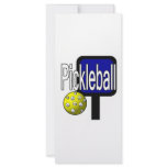 Pickle and ball graphic with paddle and ball personalized rack card