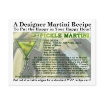 Pickle Martini Recipe Postcard