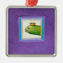 Pickle poet eel king weird unique fun original art christmas ornament