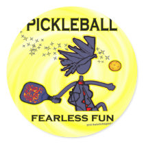 Pickleball Fearless Fun Round Sticker