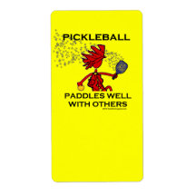 Pickleball Paddles Well With Others Personalized Shipping Labels