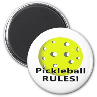 Pickleball Rules! With yellow ball black text magnet