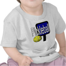 Pickleball, with ball and paddle design picture tee shirts