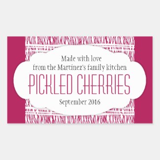Pickled cherries label