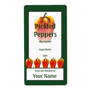 Pickled Orange Bell Peppers Cook's Canning Label label
