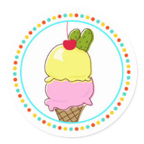 Pickles & Ice Cream, Dotted Border stickers by paisleyi