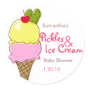 Pickles & Ice Cream, Girl Baby Shower sticker