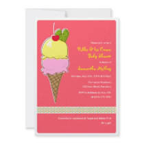 Pickles & IceCream Baby Shower, It's a Girl invitations