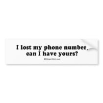 PICKUP LINES - "I lost my phone number, can I have bumper stickers