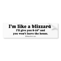 Pickup Lines - "I'm like a blizzard" Bumper Stickers
