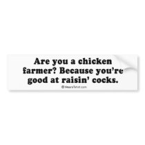 Pickup Lines - "You're good at raising chicks" bumper stickers