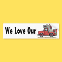 Pickup Truck Camper RV Bumper Sticker bumper stickers by art1st Pickup Truck Camper RV Bumper Sticker bumper stickers