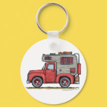Pickup Truck Camper RV Key Chains keychains by art1st Pickup Truck Camper RV Key Chains keychains