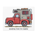 Pickup Truck Camper RV Post Cards postcards by art1st Pickup Truck Camper RV Post Cards postcards