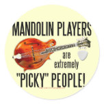 Picky Mandolinists Round Stickers