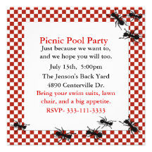 Picnic Ants Party Invitation