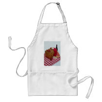 Picnic basket and watermelon slices apron