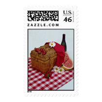 Picnic basket and watermelon slices stamps