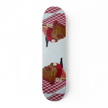 Picnic basket and watermelon slices skate deck