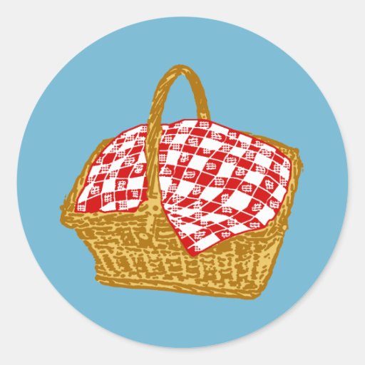 Picnic Basket Classic Round Sticker Zazzle