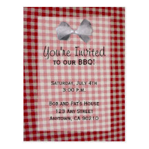 Picnic BBQ Cookout Invitation Postcards