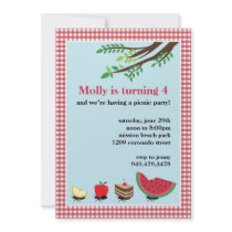 Picnic Birthday Party Invitation