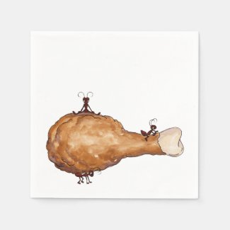 Picnic Fried Chicken Standard Cocktail Napkin