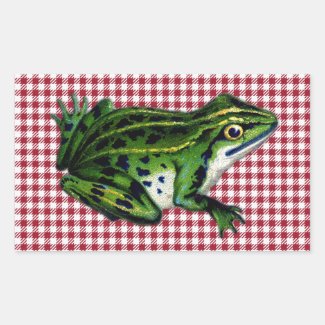 Picnic Frog Print Rectangular Stickers