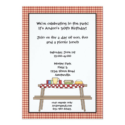 Picnic Invitation Zazzle