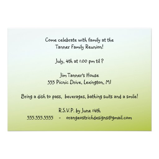 Picnic, Party or Family Reunion Invitation