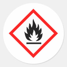 Pictogram [flammable] round stickers