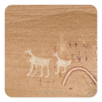 Pictographs on sandstone canyon walls in Canyon Sticker