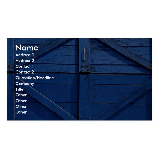 Picture of Blue wooden door Business Card (front side)
