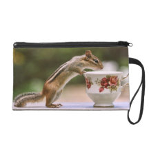 Picture of Chipmunk with China Teacup Wristlet Purse