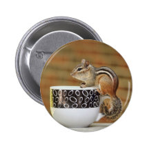 Picture of Chipmunk with Latte Coffee Cup Pinback Buttons